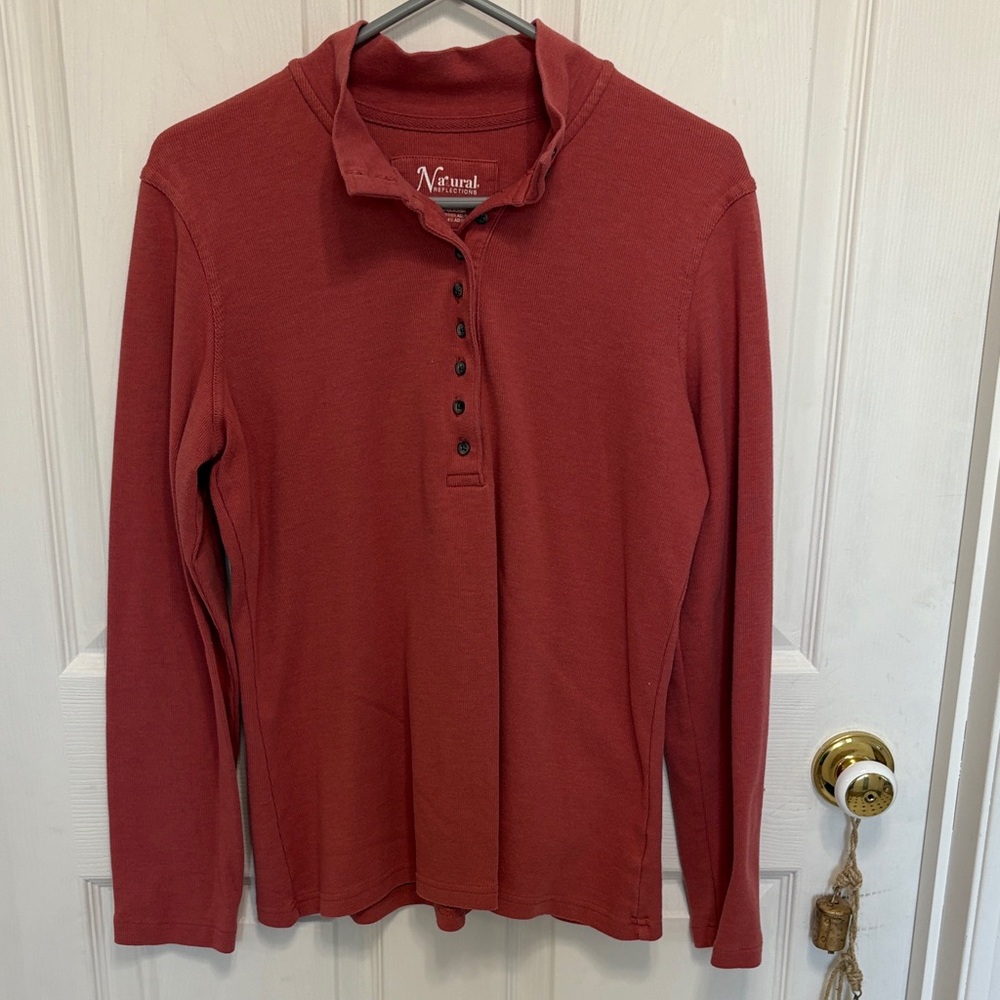 Natural Reflections Women’s Knit Long Sleeve Henley size medium